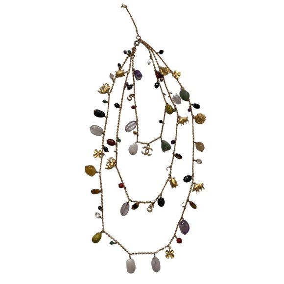 RARE CHANEL Rare Authentic 01A 2001 Multi Charms Animals Crystals Necklace - Picture 3 of 8